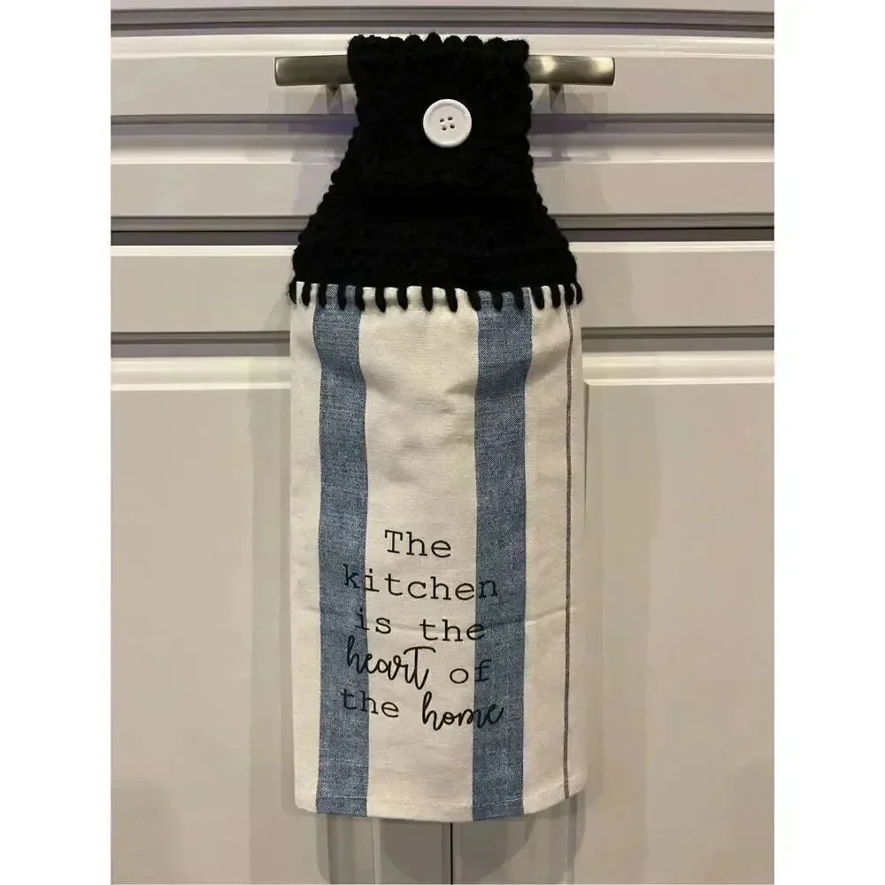 Crochet Top Kitchen Towel- The Kitchen Is The Heart Of The Home 💙